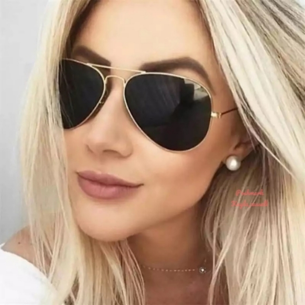 Ray-Ban Aviator Black Lenses RB3025 Gold Frame New - Picture 13 of 17